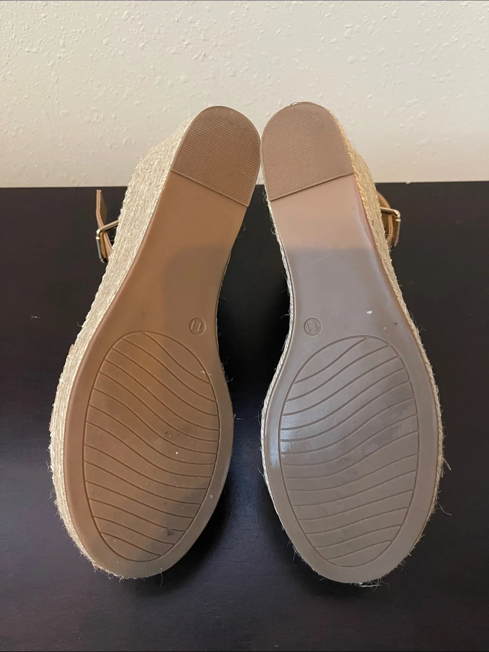 MICHAEL Michael Kors Nude/Tan Espadrille Wedge Sandals with Ankle Strap